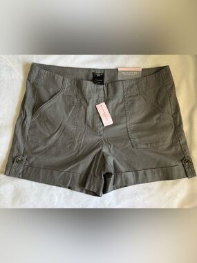 Ann Taylor grey Utility Button-Tab Shorts